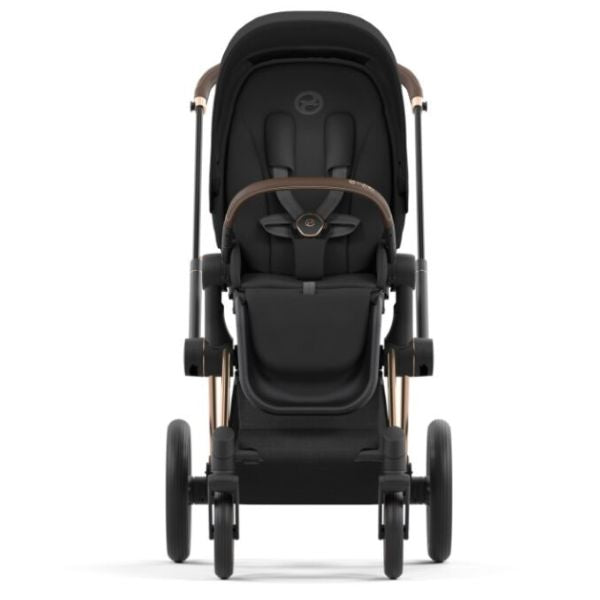 cybex priam 2024 Cybex Priam Pram with Rose Gold Chassis & Sepia Black Seat V26 + Cloud – Baby Kingdom