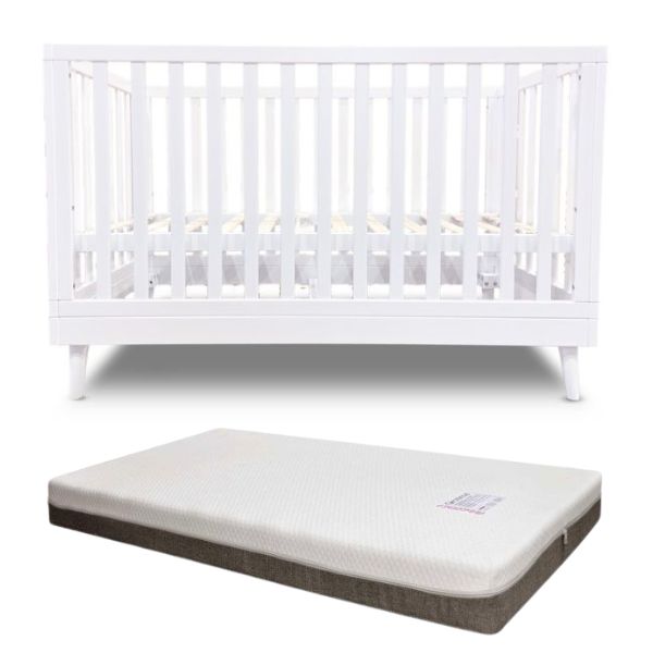 Eldita Kent Cot White/White with Grotime Mattress