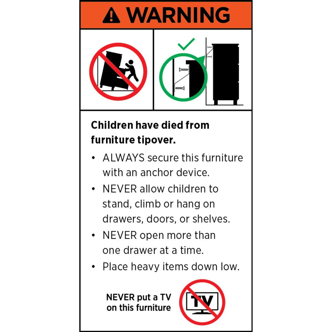 Furniture safety label
