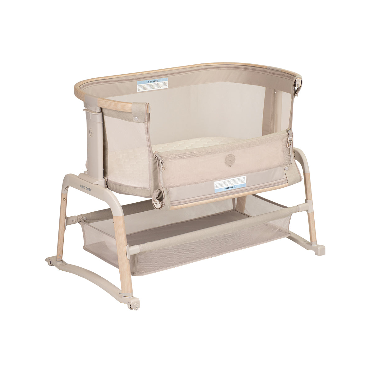 Beige baby crib