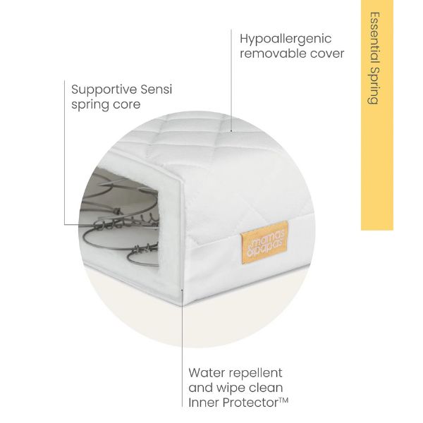 Mamas & Papas Franklin Light Oak 4 piece set with Cot Bed, Mattress, Fitted Sheets & Mattress Protector