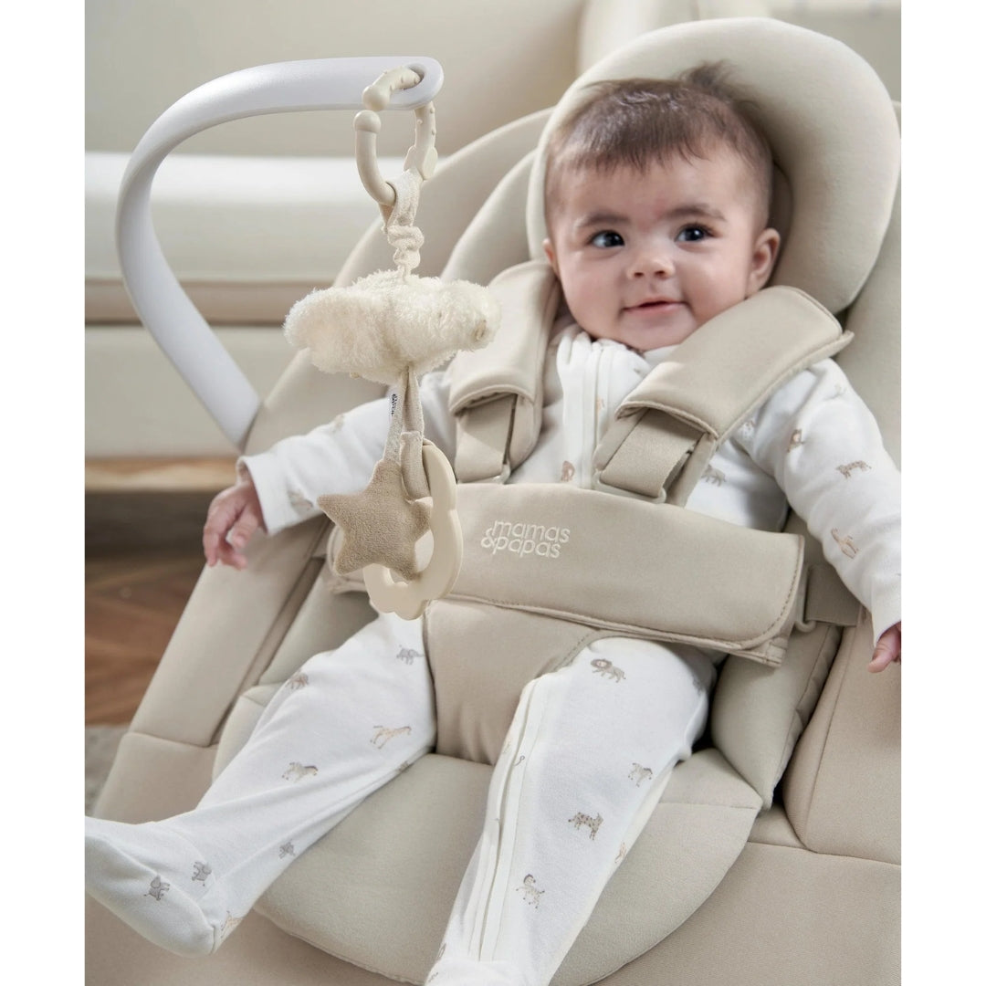 Mamas & Papas Eno Highchair, Bouncer and Cushion Bundle Cashmere