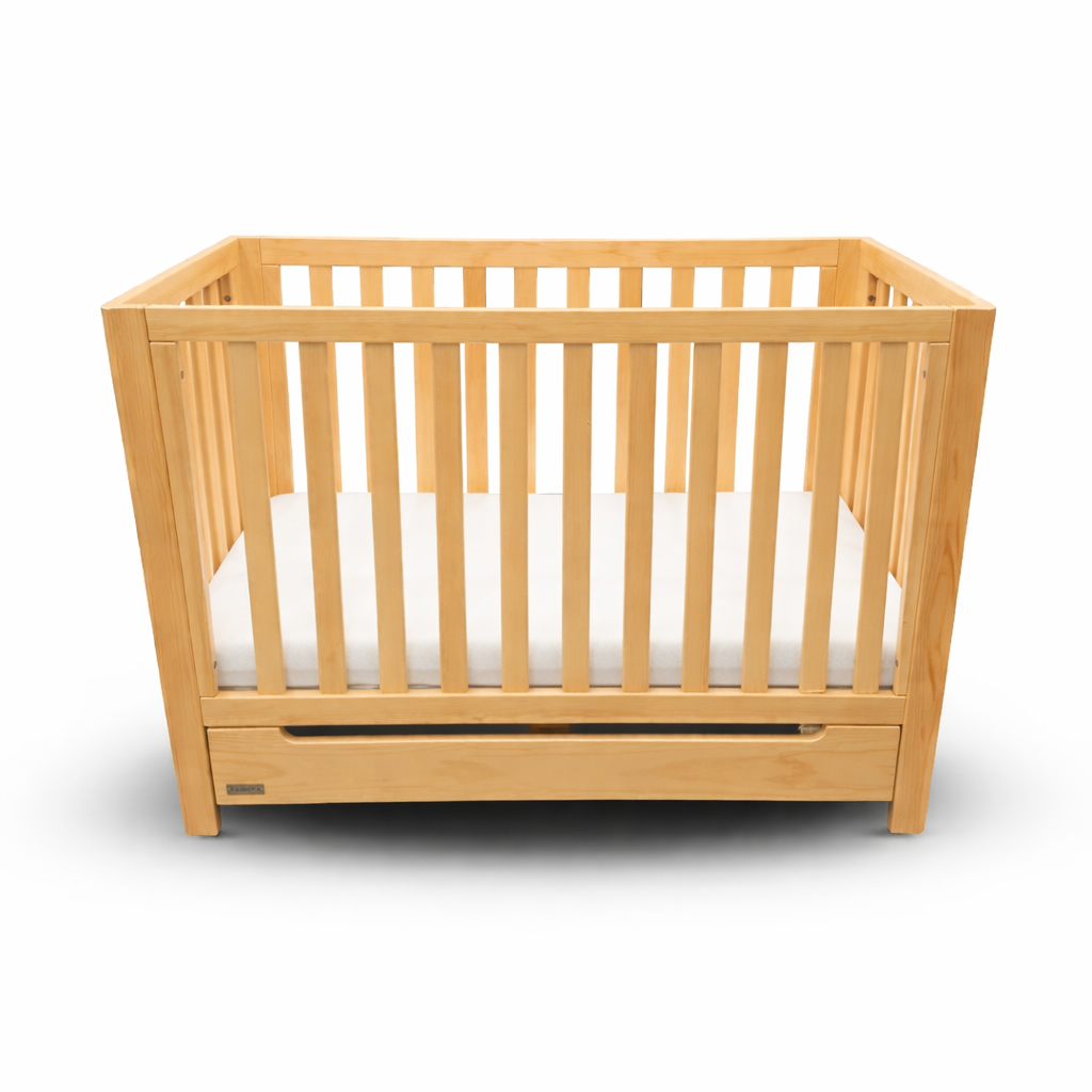 Eldita Kensington Compact Cot Natural with Eldita Versatile Rolled Pocket Spring Compact Cot Mattress