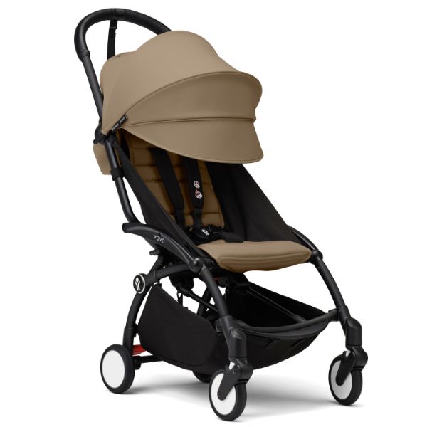 Stokke® YOYO3 Stroller Black Frame with Toffee Colour Pack & Toffee Newborn Pack
