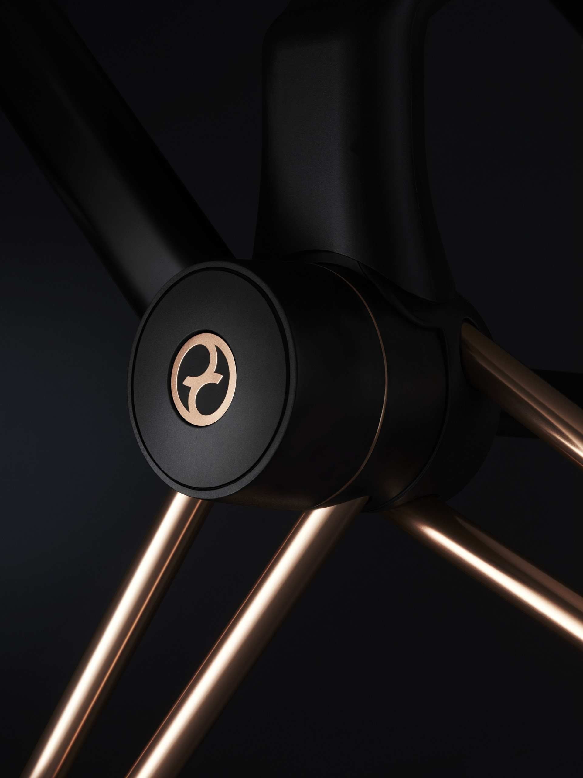 Cybex Priam Pram with Rose Gold Chassis & Sepia Black Seat V26
