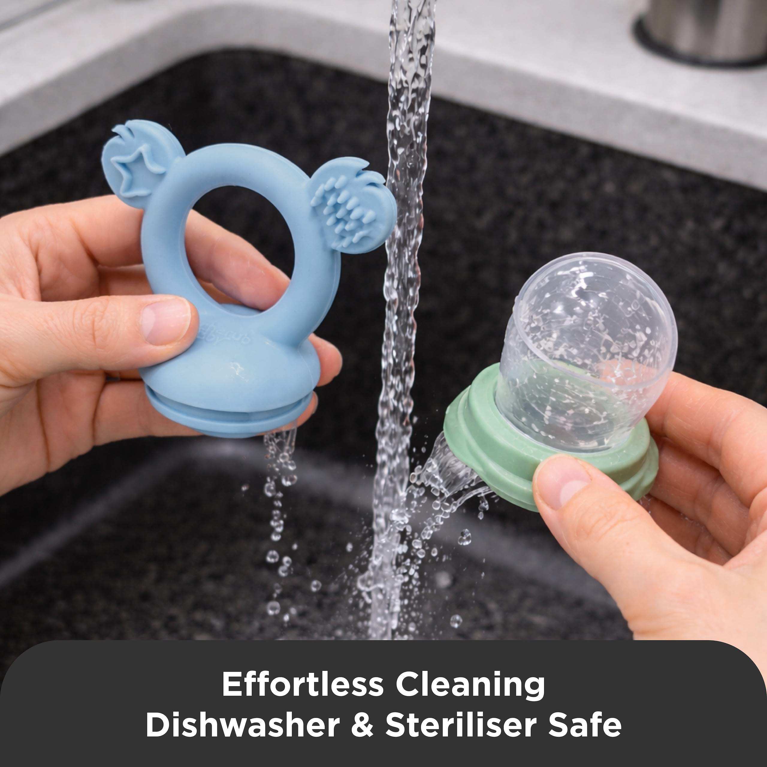Cherub Baby Silicone Baby Fresh Food Feeder + Nibble Tray + Replacement Net 2pk Bundle