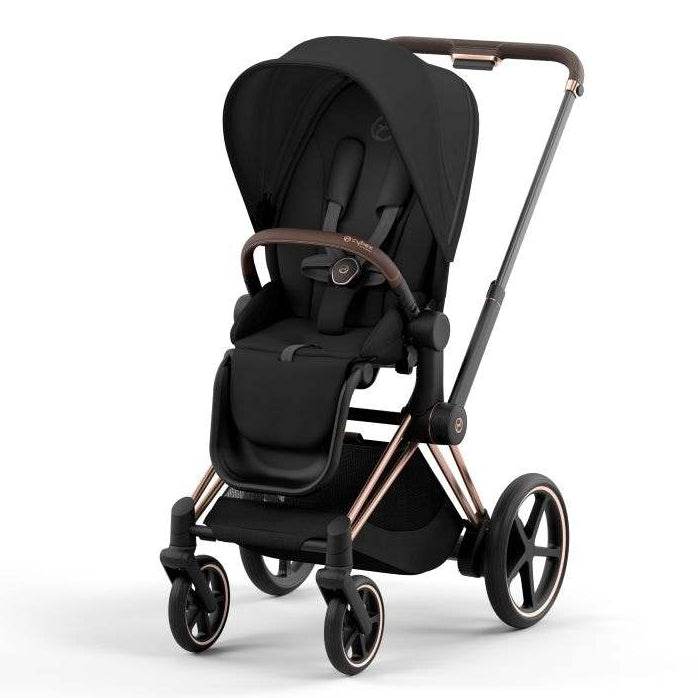 Cybex Priam Pram with Rose Gold Chassis & Sepia Black Seat V26