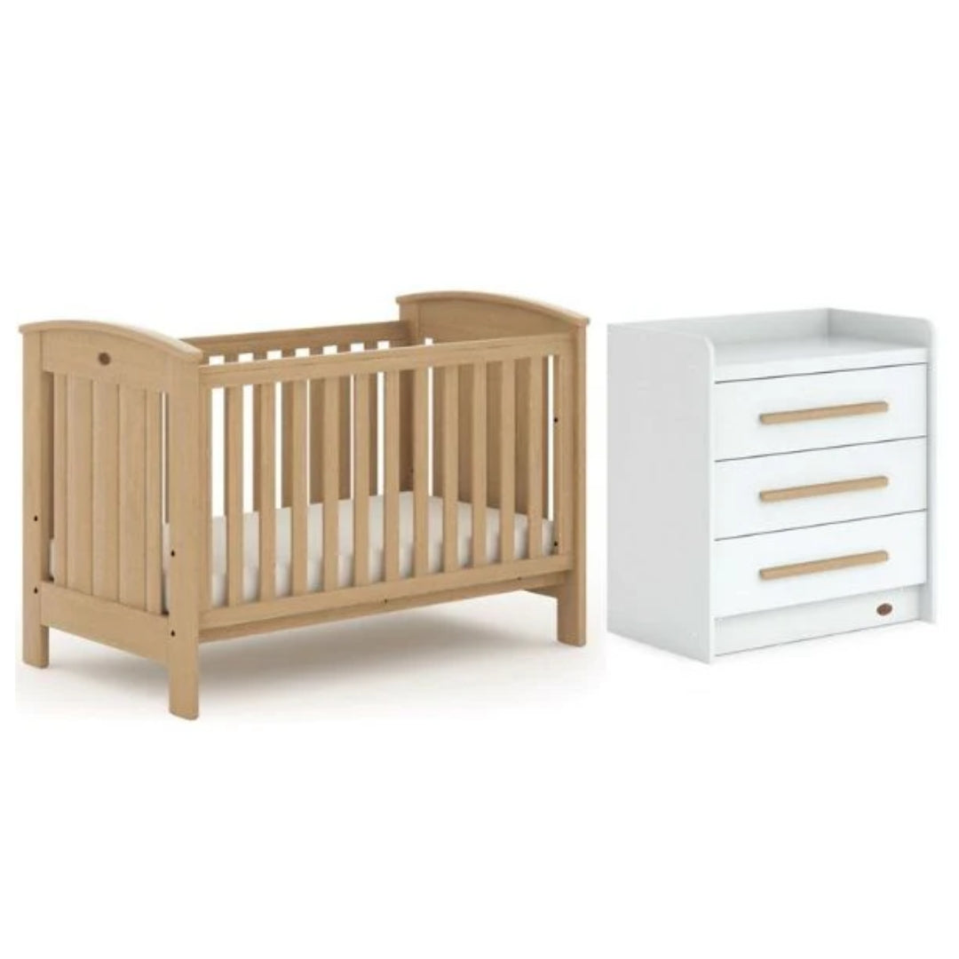 Boori Casa Cotbed V26 (with dropside) + Mattress + Boori Neat 3 Drawer Chest V19