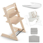 Stokke Tripp Trapp Chair BUNDLE with White Baby Set², Anthracite Cushion² and White Tray