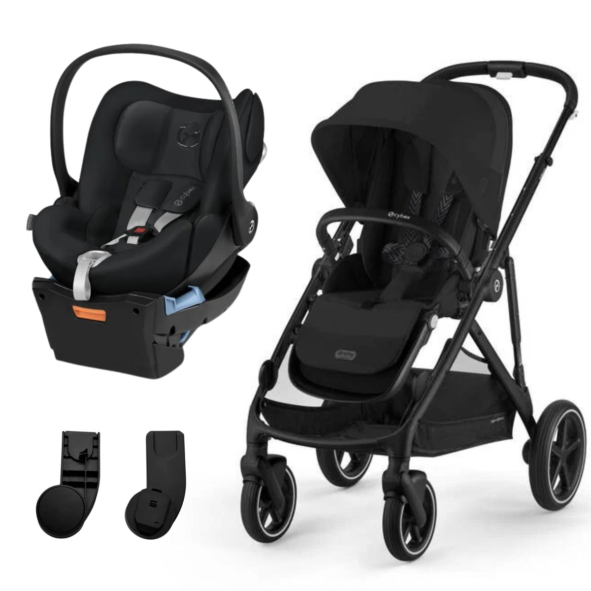 Cybex Gazelle S Pram V26 + Cloud Q Capsule with Base Stardust Black + Adaptors
