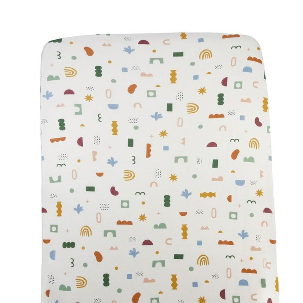 Living Textiles Organic Jersey Cot Fitted Sheet 1pk Geo Mod