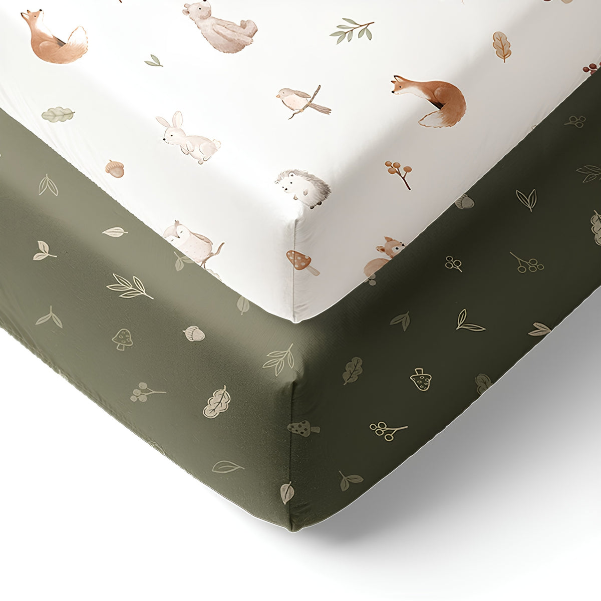 Living Textiles Organic Cotton Jersey Cot Fitted Sheets 2pk Fox & Friends