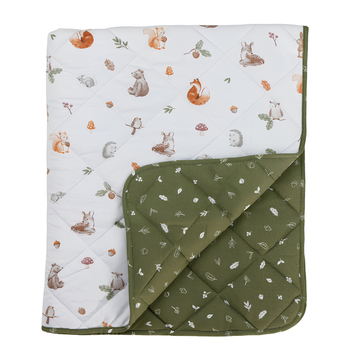 Living Textiles Reversible Quilted Cot Comforter Fox & Friends