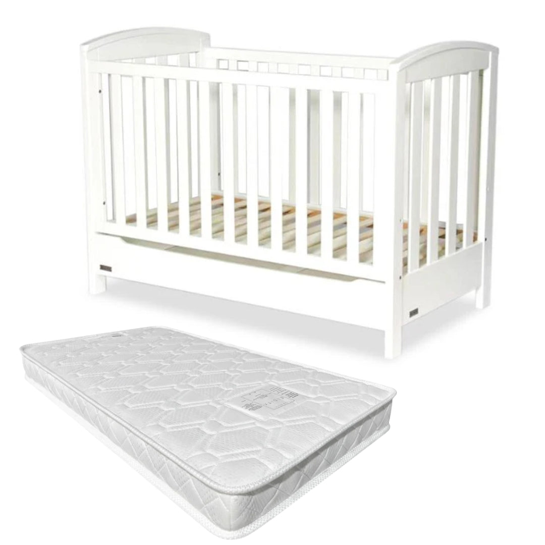 White baby crib