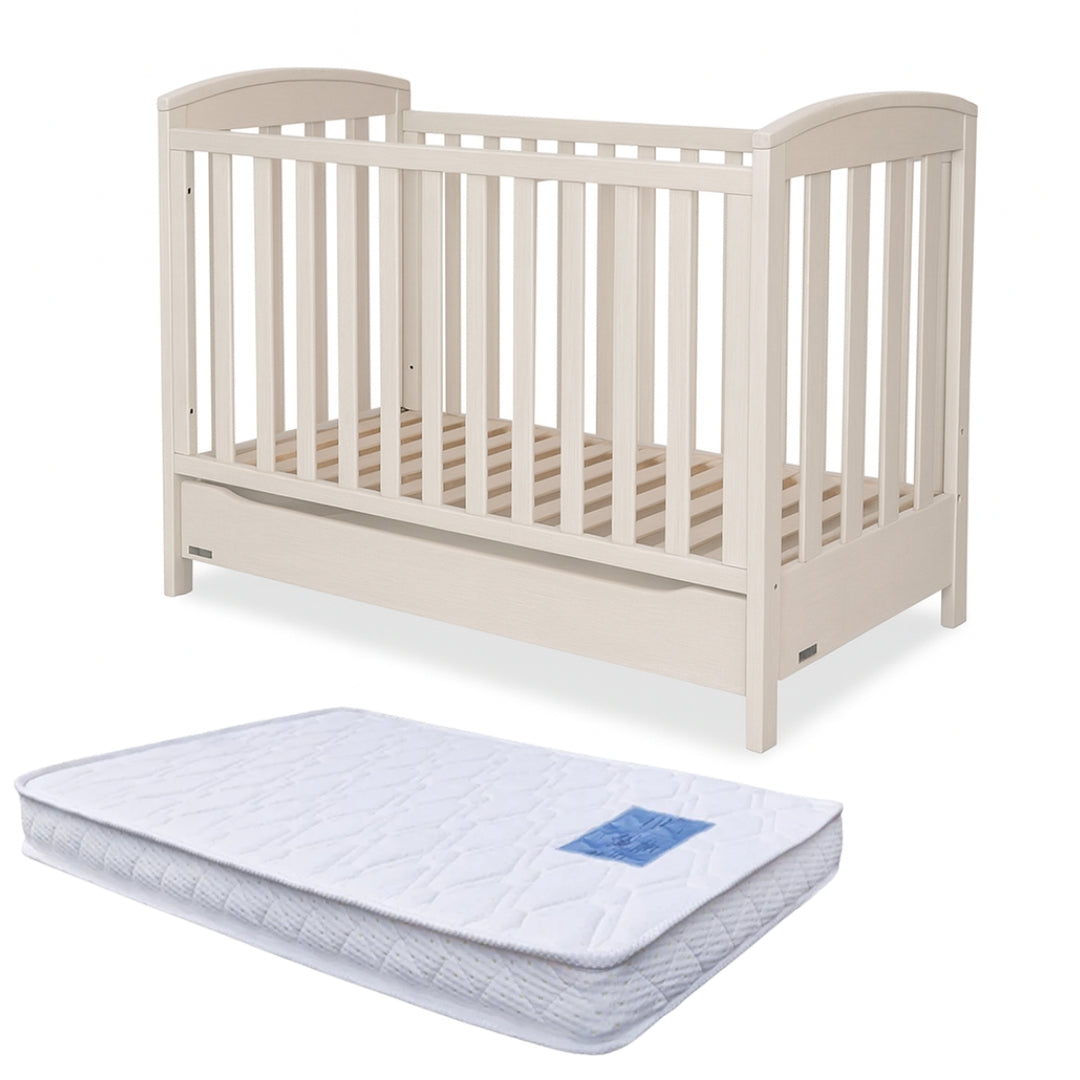Eldita Oxford Cot V2 Oatmeal with Mattress
