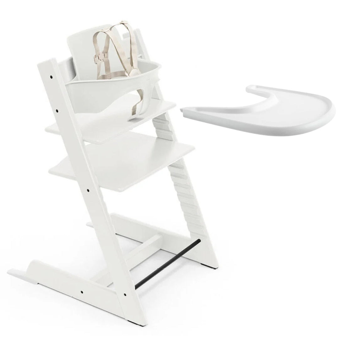 Stokke Tripp Trapp Chair Bundle² (Includes White Baby Set & White Tray)