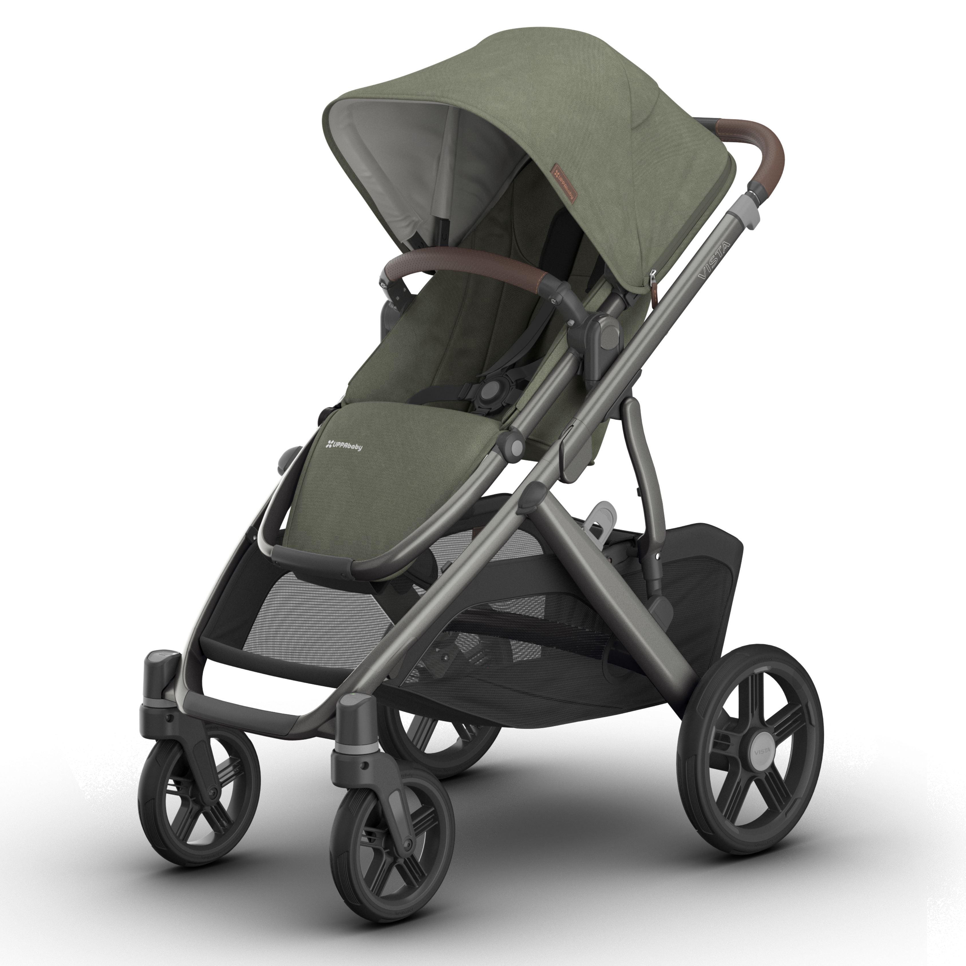 UPPAbaby Vista V3 Pram with Bassinet EVELYN (Meadow Green/Graphite Frame/Chestnut Leather)