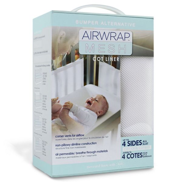 Airwrap Cot Liner Mesh 4 Sides White