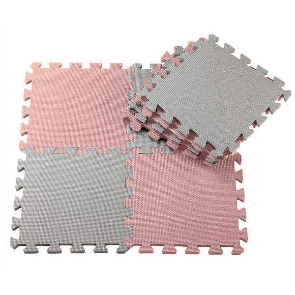 BabyLeisure Puzzle Floor Mat 24Pk Pink/Light Grey