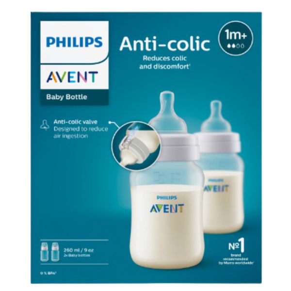 Avent Anti-Colic Baby Bottles 260ml 2pk