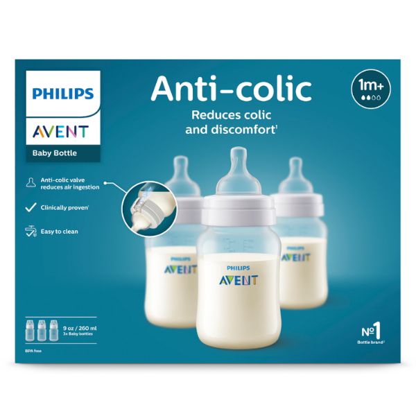 Avent Anti-Colic Baby Bottles 260ml 3pk