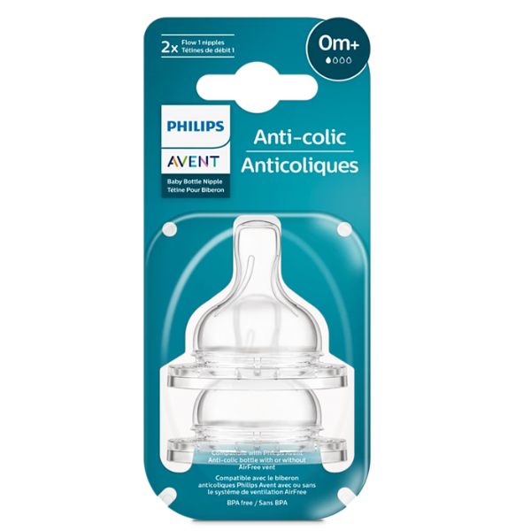 Avent Anti-Colic Teats 2 pack 0 Months+