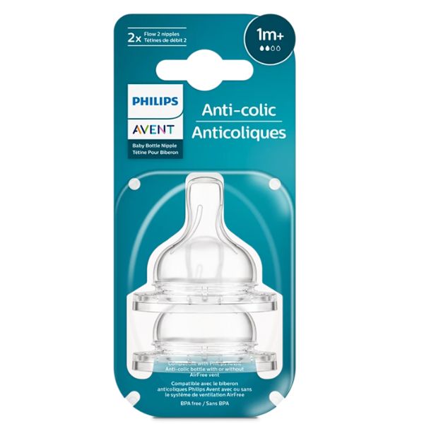 Avent Anti-Colic Teats 2 pack 1 Month+