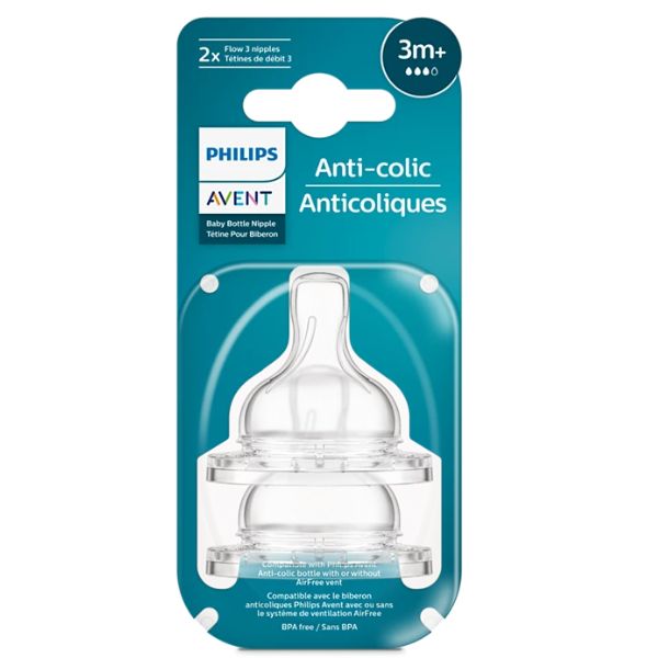 Avent Anti-Colic Teats 2 pack 3 Months+