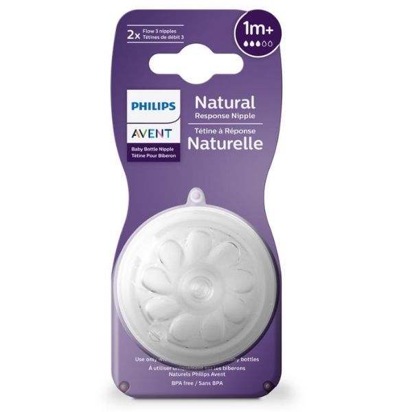 Avent Natural Response Teats 1m+ Flow 3 2pk