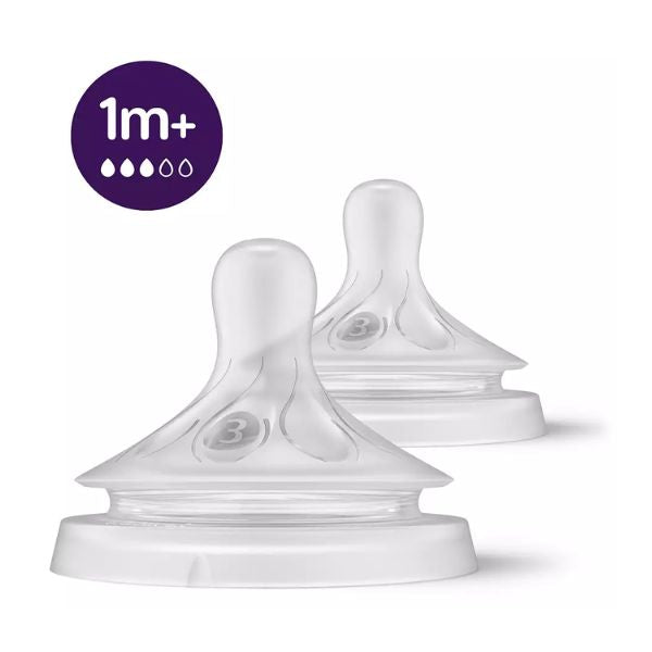 Avent Natural Response Teats 1m+ Flow 3 2pk