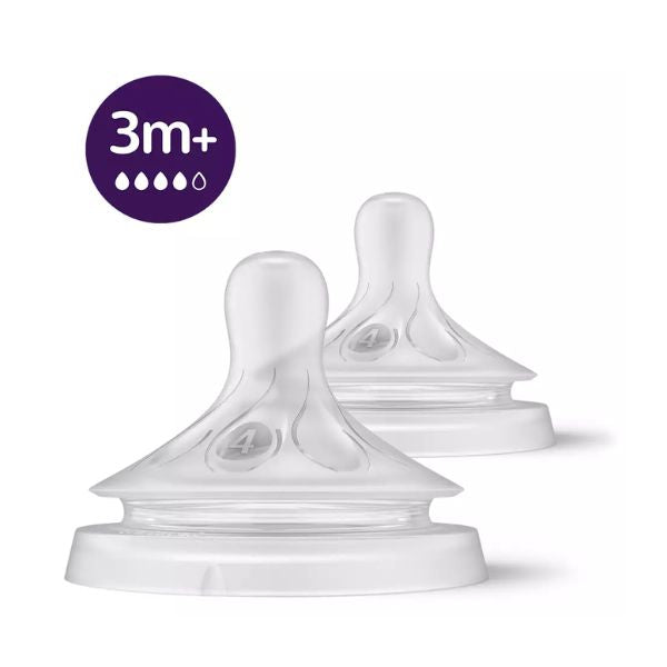 Avent Natural Response Teats 3m+ Flow 4 2pk