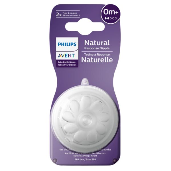 Avent Natural Response Teats NB+ Flow 2 2pk