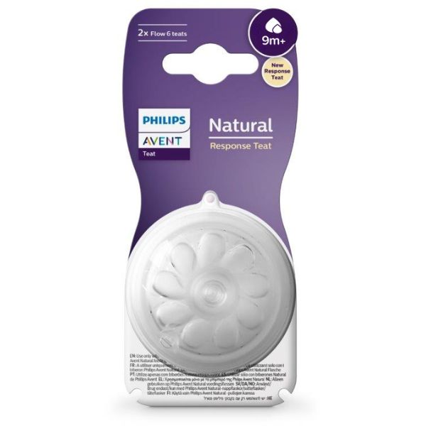 Avent Natural Response Teats 9m+ Flow 6 2pk