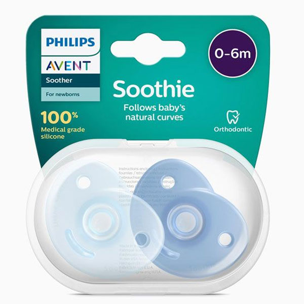 Avent Soothie 0-6m Blue 2pk