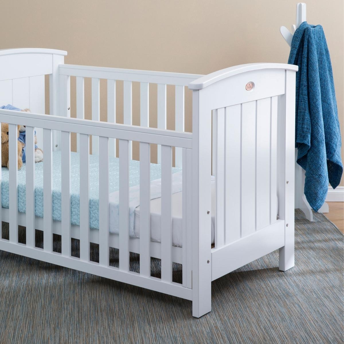Boori Casa Cotbed V19 Barley (with dropside) + Mattress + Boori Linear 3 Drawer Chest V19 Barley White/Almond