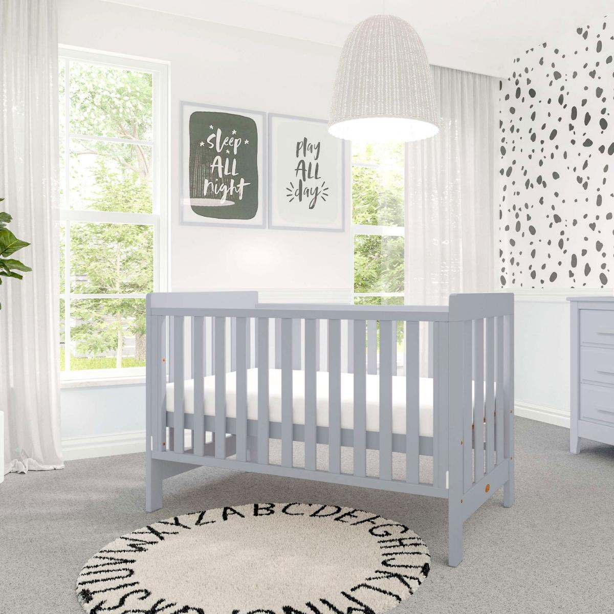 Boori Daintree Cot Bed V19 (with dropside) Pebble + Mattress