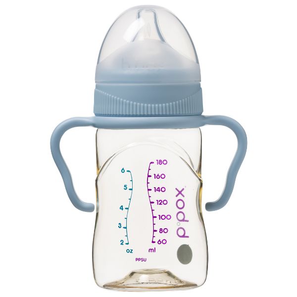 b.box Baby Bottle Handles Lullaby Blue