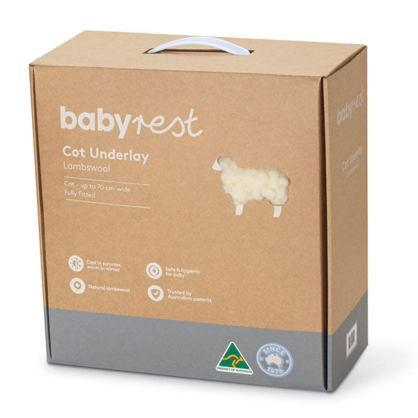 BabyRest Fitted Cot Underlay Lambswool Standard