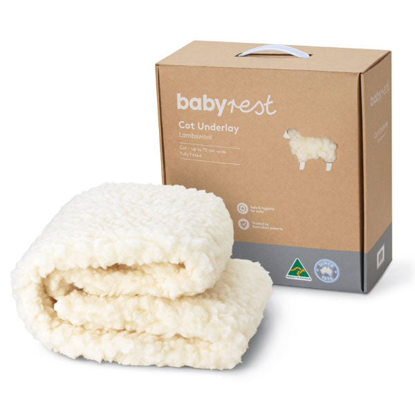 BabyRest Fitted Cot Underlay Lambswool Standard