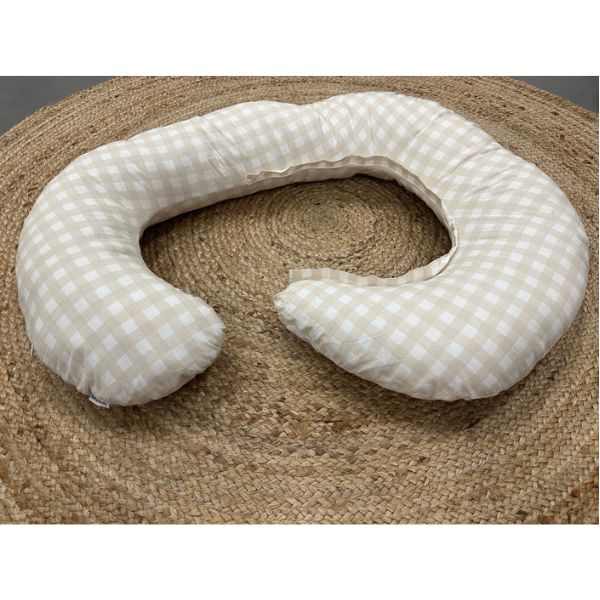 BabyStudio Body Pillow Gingham Beige