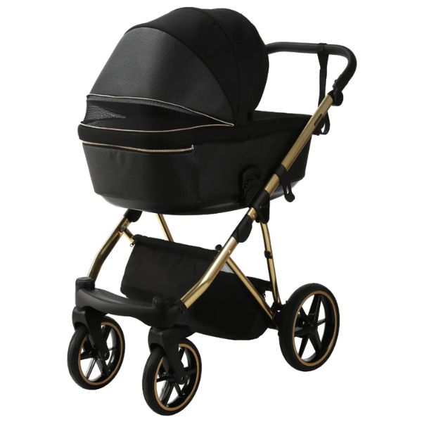 Bambini Prams Geneva Black with Gold Frame LORENZO