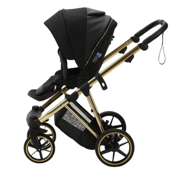Bambini Prams Geneva Black with Gold Frame LORENZO