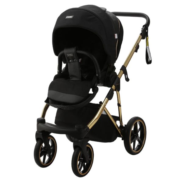Bambini Prams Geneva Black with Gold Frame LORENZO