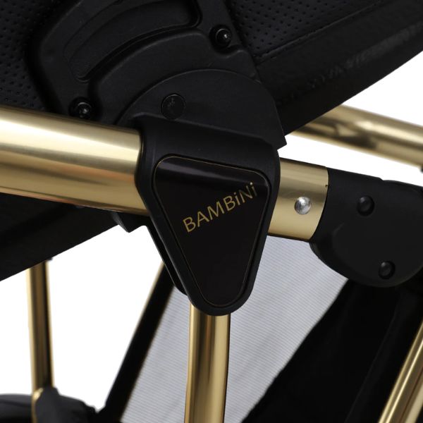 Bambini Prams Geneva Black with Gold Frame LORENZO