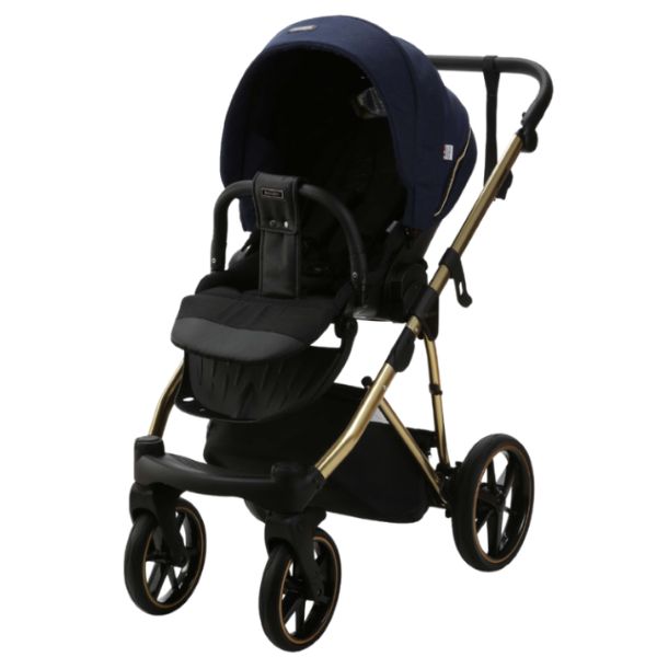 Bambini Prams Geneva Blue with Gold Frame BJORN