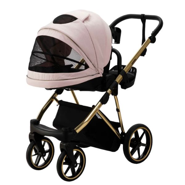 Bambini Prams Geneva Pink with Gold Frame AMELIA