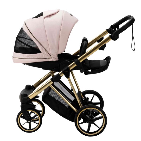 Bambini Prams Geneva Pink with Gold Frame AMELIA
