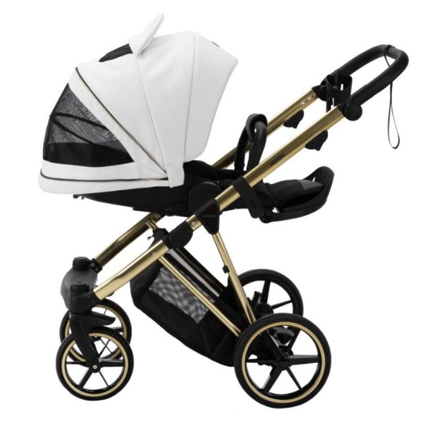 Bambini Prams Geneva White with Gold Frame OSKAR