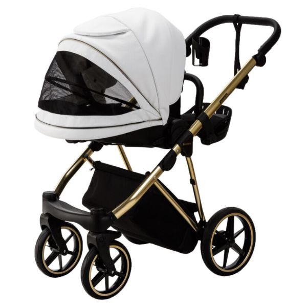 Bambini Prams Geneva White with Gold Frame OSKAR