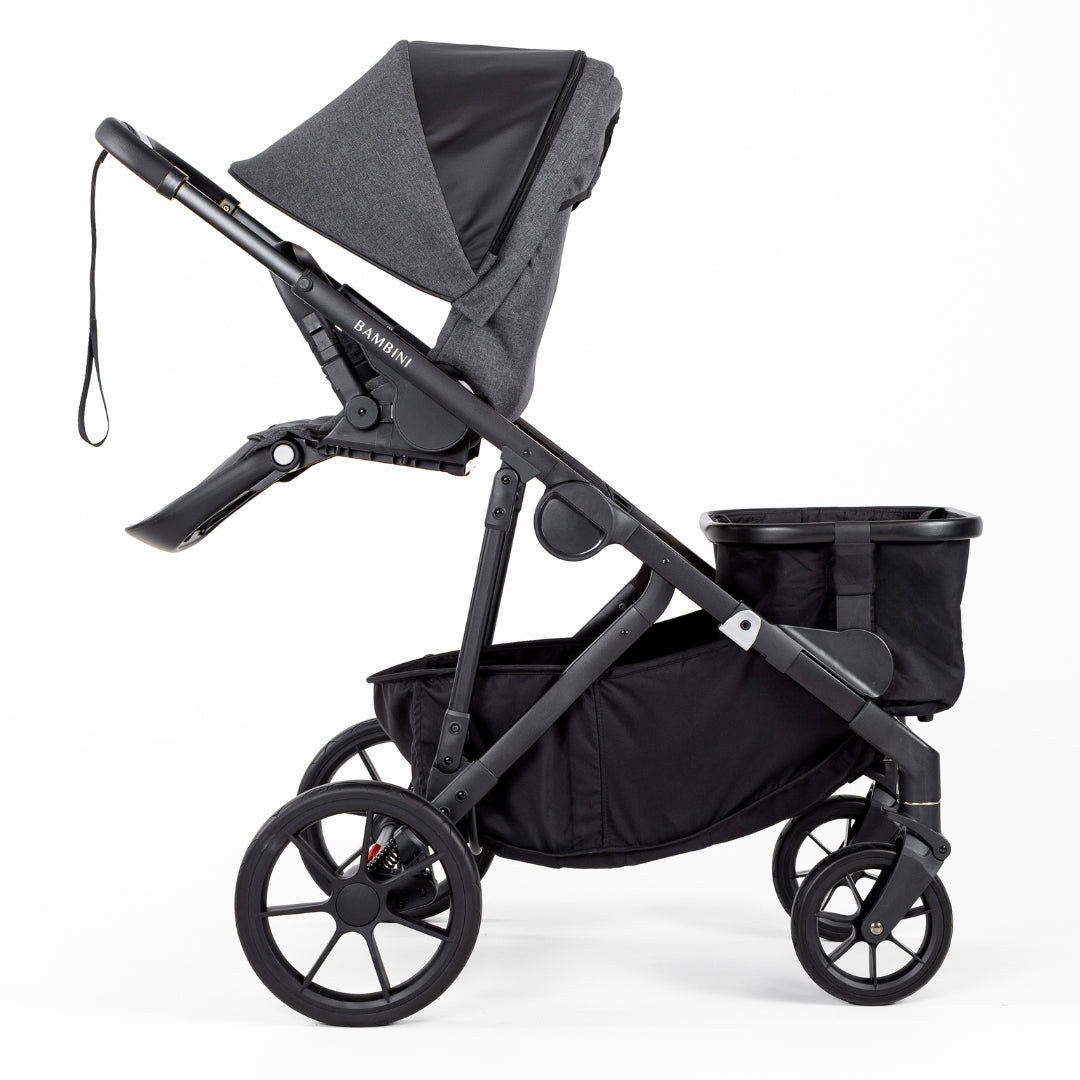 Bambini Prams Lisbon Charcoal/Black Single Pram